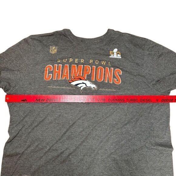 Nike Men's Denver Broncos Super Bowl 50 Championship Tee, Charcoal Hthr, XXL - Picture 6 of 10